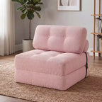 Divano Letto Pieghevole Costway, Poltrona Letto Convertibile con Schienale a Cuscino, Rivestimento in Velluto a Coste Beige/Nero/Grigio/Blu Scuro/Rosa