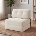 Divano Letto Pieghevole Costway, Poltrona Letto Convertibile con Schienale a Cuscino, Rivestimento in Velluto a Coste Beige/Nero/Grigio/Blu Scuro/Rosa
