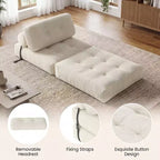 Divano Letto Pieghevole Costway, Poltrona Letto Convertibile con Schienale a Cuscino, Rivestimento in Velluto a Coste Beige/Nero/Grigio/Blu Scuro/Rosa