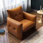 Luck Live 34.64 Poltrona moderna da salotto, divano, poltrona in similpelle con cuscino spesso e struttura in legno massello