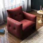 Luck Live 34.64 Poltrona moderna da salotto, divano, poltrona in similpelle con cuscino spesso e struttura in legno massello