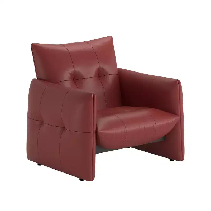 Luck Live 34.64 Poltrona moderna da salotto, divano, poltrona in similpelle con cuscino spesso e struttura in legno massello