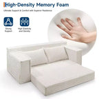 Divano Letto Loveseat da 75 Pollici, Divano Letto Futon Convertibile con 2 Cuscini, Divano Estraibile Senza Telaio per Soggiorno Camera da Letto, Nessun Montaggio