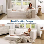 Divano Letto Loveseat da 75 Pollici, Divano Letto Futon Convertibile con 2 Cuscini, Divano Estraibile Senza Telaio per Soggiorno Camera da Letto, Nessun Montaggio