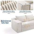Divano Letto Loveseat da 75 Pollici, Divano Letto Futon Convertibile con 2 Cuscini, Divano Estraibile Senza Telaio per Soggiorno Camera da Letto, Nessun Montaggio