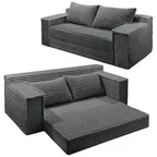 Divano Letto Loveseat da 75 Pollici, Divano Letto Futon Convertibile con 2 Cuscini, Divano Estraibile Senza Telaio per Soggiorno Camera da Letto, Nessun Montaggio