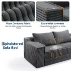 Divano Letto Loveseat da 75 Pollici, Divano Letto Futon Convertibile con 2 Cuscini, Divano Estraibile Senza Telaio per Soggiorno Camera da Letto, Nessun Montaggio