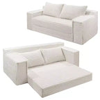 Divano Letto Loveseat da 75 Pollici, Divano Letto Futon Convertibile con 2 Cuscini, Divano Estraibile Senza Telaio per Soggiorno Camera da Letto, Nessun Montaggio