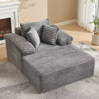 Divano Chaise Longue da interno 123,95 cm, divano letto in velluto a coste, letto oversize, nessun montaggio richiesto