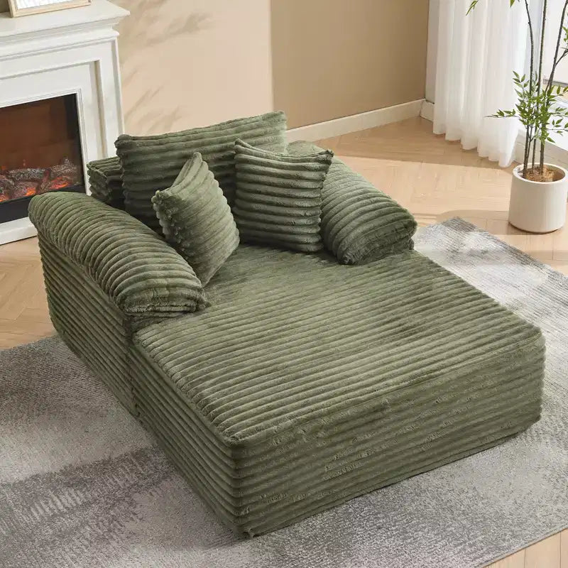 Divano Chaise Longue da interno 123,95 cm, divano letto in velluto a coste, letto oversize, nessun montaggio richiesto