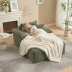 Divano Chaise Longue da interno 123,95 cm, divano letto in velluto a coste, letto oversize, nessun montaggio richiesto