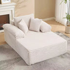Divano Chaise Longue da interno 123,95 cm, divano letto in velluto a coste, letto oversize, nessun montaggio richiesto