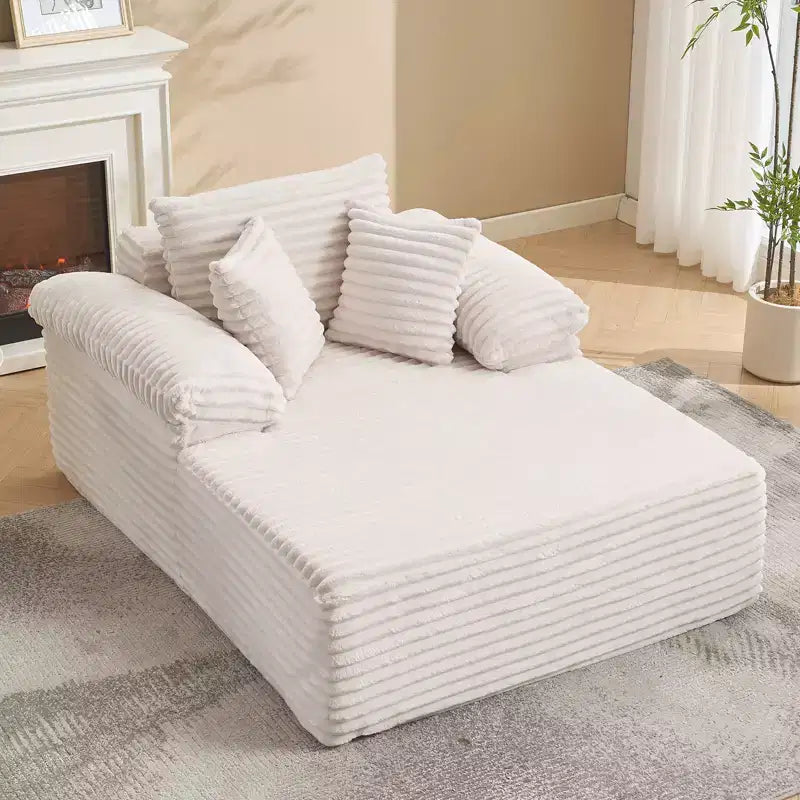 Divano Chaise Longue da interno 123,95 cm, divano letto in velluto a coste, letto oversize, nessun montaggio richiesto
