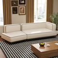 Luck Live 95.27 Modern Fabric Sectional Sofa, High-Density Foam Cushions, Solid Wood & Plywood Frame, Metal Legs
