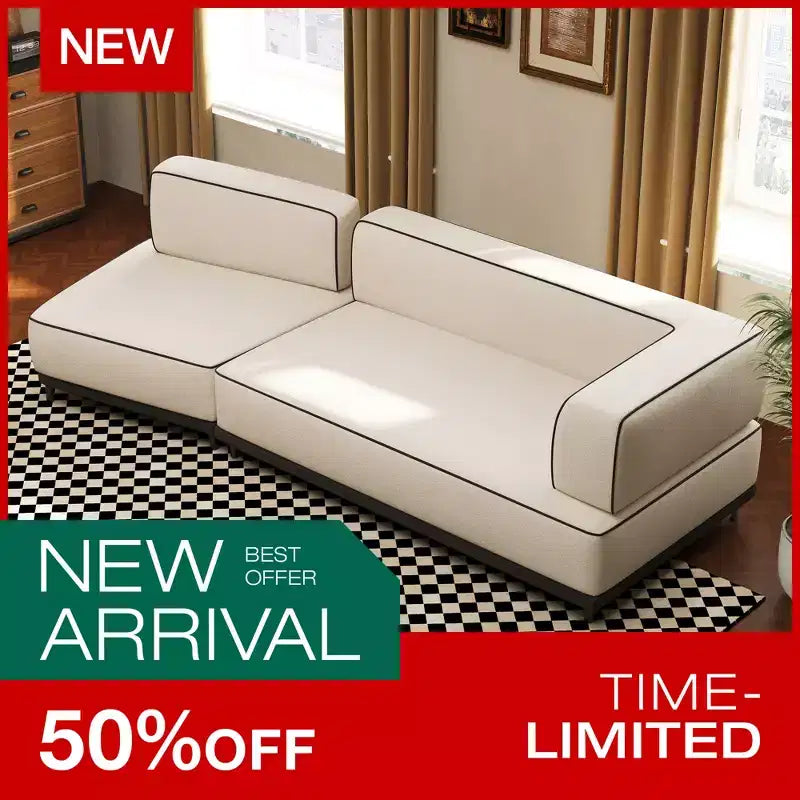 Divano componibile moderno Luck Live 95.27 in tessuto, cuscini in schiuma ad alta densità, struttura in legno massello e compensato, gambe in metallo