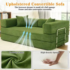 Dyonery 78.8 Divano Letto Convertibile 5-in-1 - Futon Modulare Pieghevole in Velluto a Coste con 2 Cuscini Nessun Montaggio per Soggiorno Camera da Letto