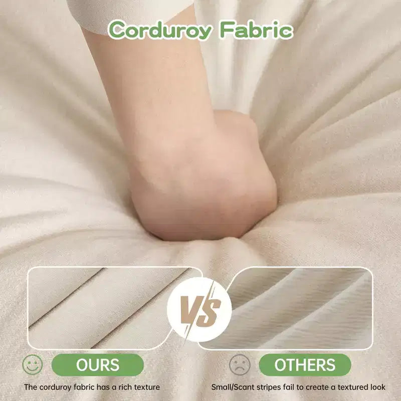 Comodo divano componibile a L, divano nuvola oversize con pouf convertibile per soggiorno