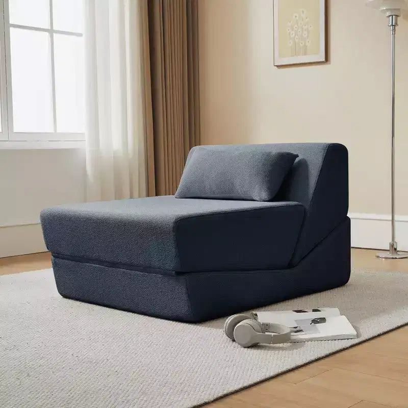 MAYEERTY Poltrona Letto Trasformabile 2 in 1 in Tessuto Lana Alpaca, Salvaspazio, per Piccoli Spazi, Soggiorno, Dormitorio, Appartamento
