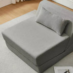 MAYEERTY Poltrona Letto Trasformabile 2 in 1 in Tessuto Lana Alpaca, Salvaspazio, per Piccoli Spazi, Soggiorno, Dormitorio, Appartamento