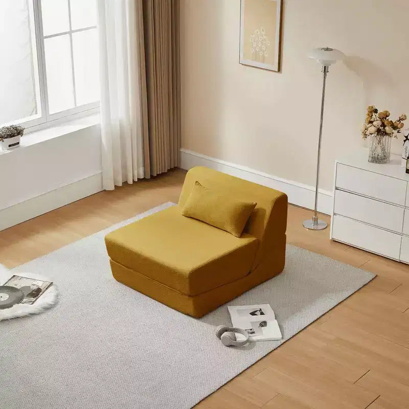 MAYEERTY Poltrona Letto Trasformabile 2 in 1 in Tessuto Lana Alpaca, Salvaspazio, per Piccoli Spazi, Soggiorno, Dormitorio, Appartamento