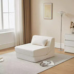 MAYEERTY Poltrona Letto Trasformabile 2 in 1 in Tessuto Lana Alpaca, Salvaspazio, per Piccoli Spazi, Soggiorno, Dormitorio, Appartamento