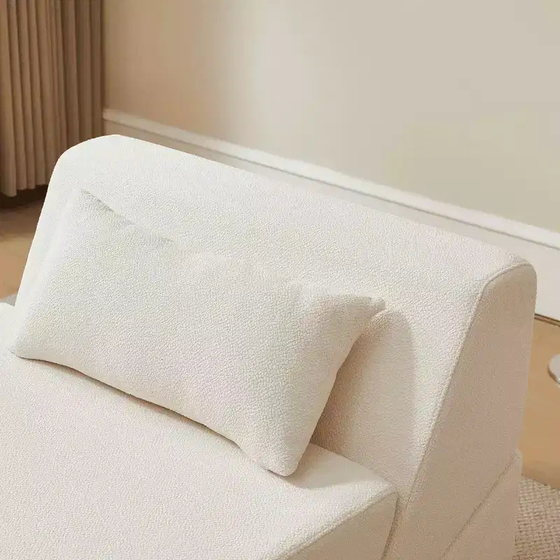 MAYEERTY Poltrona Letto Trasformabile 2 in 1 in Tessuto Lana Alpaca, Salvaspazio, per Piccoli Spazi, Soggiorno, Dormitorio, Appartamento
