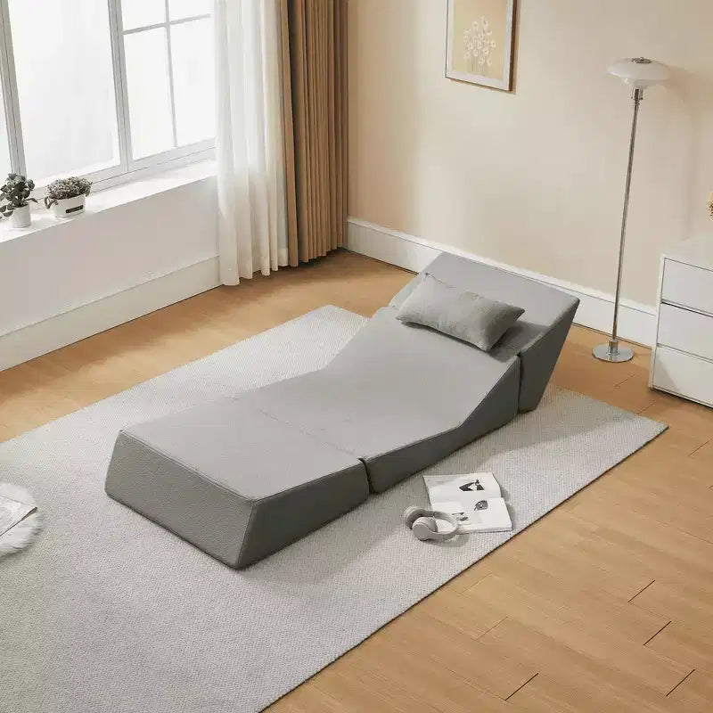 MAYEERTY Poltrona Letto Trasformabile 2 in 1 in Tessuto Lana Alpaca, Salvaspazio, per Piccoli Spazi, Soggiorno, Dormitorio, Appartamento