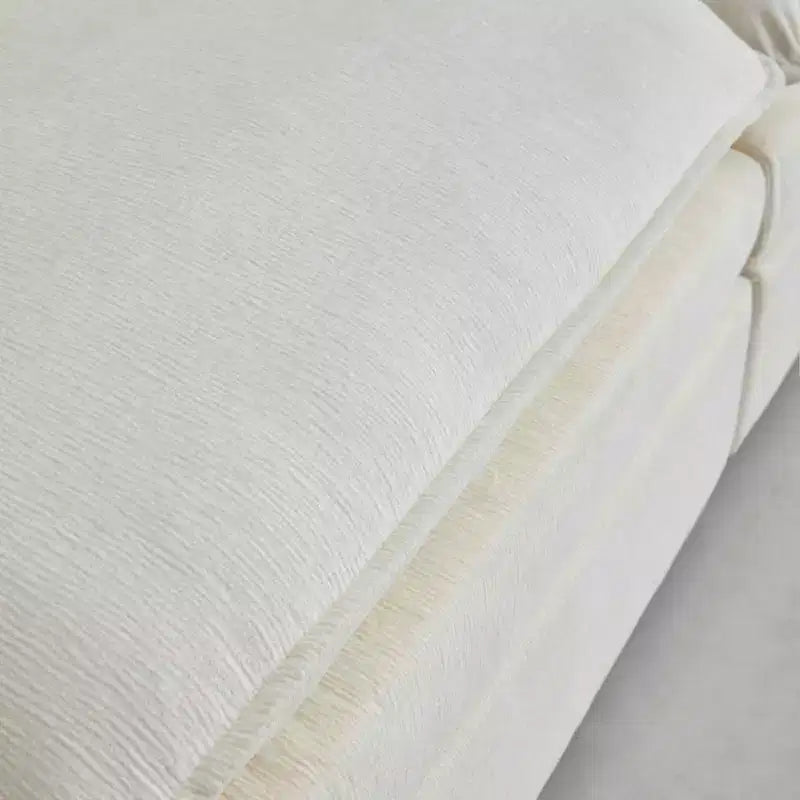 Divano sezionale modulare a L MAYEERTY 108 pollici in ciniglia beige con pouf per soggiorno