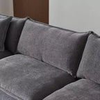 Divano sezionale modulare a L MAYEERTY 108 pollici in ciniglia beige con pouf per soggiorno