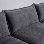 Divano sezionale modulare a L MAYEERTY 108 pollici in ciniglia beige con pouf per soggiorno