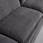 Divano sezionale modulare a L MAYEERTY 108 pollici in ciniglia beige con pouf per soggiorno