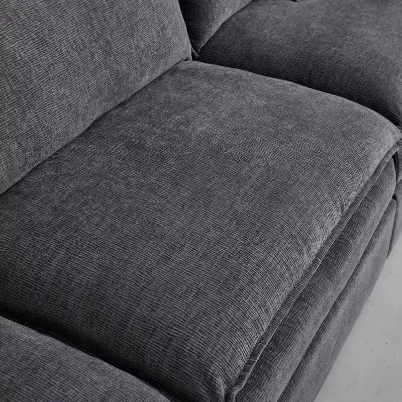 Divano sezionale modulare a L MAYEERTY 108 pollici in ciniglia beige con pouf per soggiorno