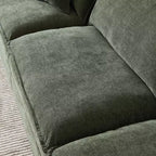 Divano sezionale modulare a L MAYEERTY 108 pollici in ciniglia beige con pouf per soggiorno