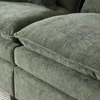 Divano sezionale modulare a L MAYEERTY 108 pollici in ciniglia beige con pouf per soggiorno