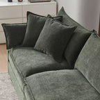 Divano sezionale modulare a L MAYEERTY 108 pollici in ciniglia beige con pouf per soggiorno