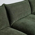 Divano sezionale modulare a L MAYEERTY 108 pollici in ciniglia beige con pouf per soggiorno