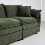 Divano sezionale modulare a L MAYEERTY 108 pollici in ciniglia beige con pouf per soggiorno