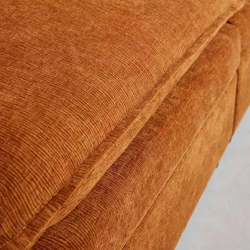 Divano sezionale modulare a L MAYEERTY 108 pollici in ciniglia beige con pouf per soggiorno