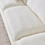 Divano sezionale modulare a L MAYEERTY 108 pollici in ciniglia beige con pouf per soggiorno