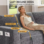 Dyonery Divano Letto, 82 Pollici Divano Estraibile con Schienale Reclinabile/Chaise Longue Reversibile con Contenitore, Divano a L 3 in 1, Montaggio Senza Attrezzi