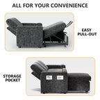 Dyonery Divano Letto, 82 Pollici Divano Estraibile con Schienale Reclinabile/Chaise Longue Reversibile con Contenitore, Divano a L 3 in 1, Montaggio Senza Attrezzi