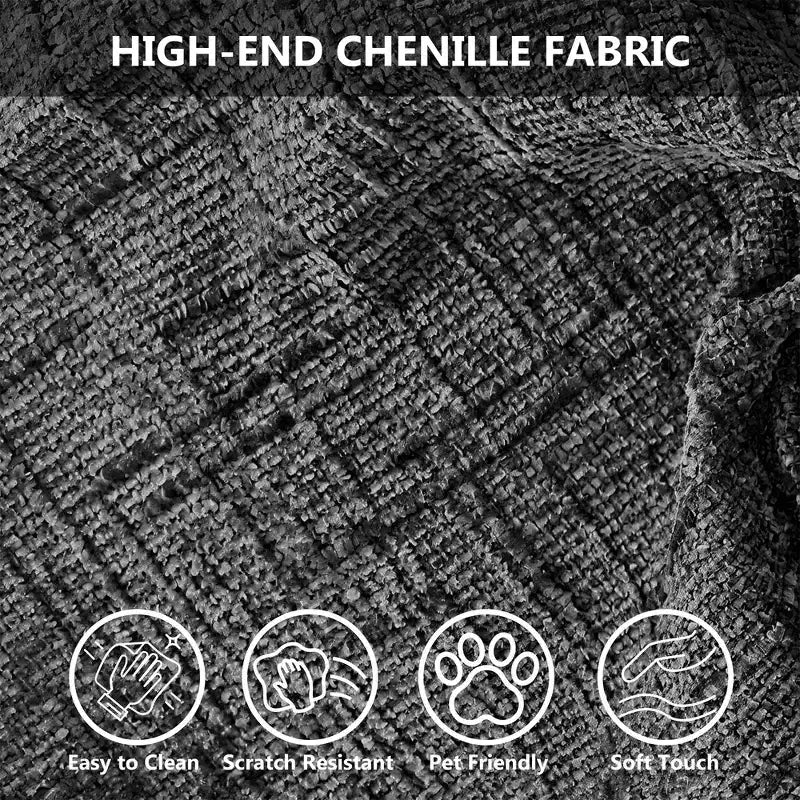 Dyonery Divano Letto, 82 Pollici Divano Estraibile con Schienale Reclinabile/Chaise Longue Reversibile con Contenitore, Divano a L 3 in 1, Montaggio Senza Attrezzi