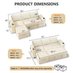Dyonery Divano Letto, 82 Pollici Divano Estraibile con Schienale Reclinabile/Chaise Longue Reversibile con Contenitore, Divano a L 3 in 1, Montaggio Senza Attrezzi