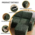 Dyonery Divano Letto, 82 Pollici Divano Estraibile con Schienale Reclinabile/Chaise Longue Reversibile con Contenitore, Divano a L 3 in 1, Montaggio Senza Attrezzi