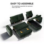 Dyonery Divano Letto, 82 Pollici Divano Estraibile con Schienale Reclinabile/Chaise Longue Reversibile con Contenitore, Divano a L 3 in 1, Montaggio Senza Attrezzi
