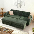 Dyonery Divano Letto, 82 Pollici Divano Estraibile con Schienale Reclinabile/Chaise Longue Reversibile con Contenitore, Divano a L 3 in 1, Montaggio Senza Attrezzi