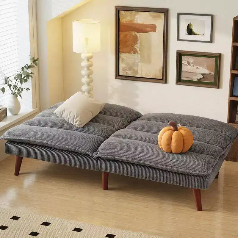JIONJOY 67 Divano Letto Futon Convertibile in Velluto a Coste, Divano Reclinabile 3-in-1 per Piccoli Spazi, Divano Letto Compatto per Appartamento, Camera degli Ospiti