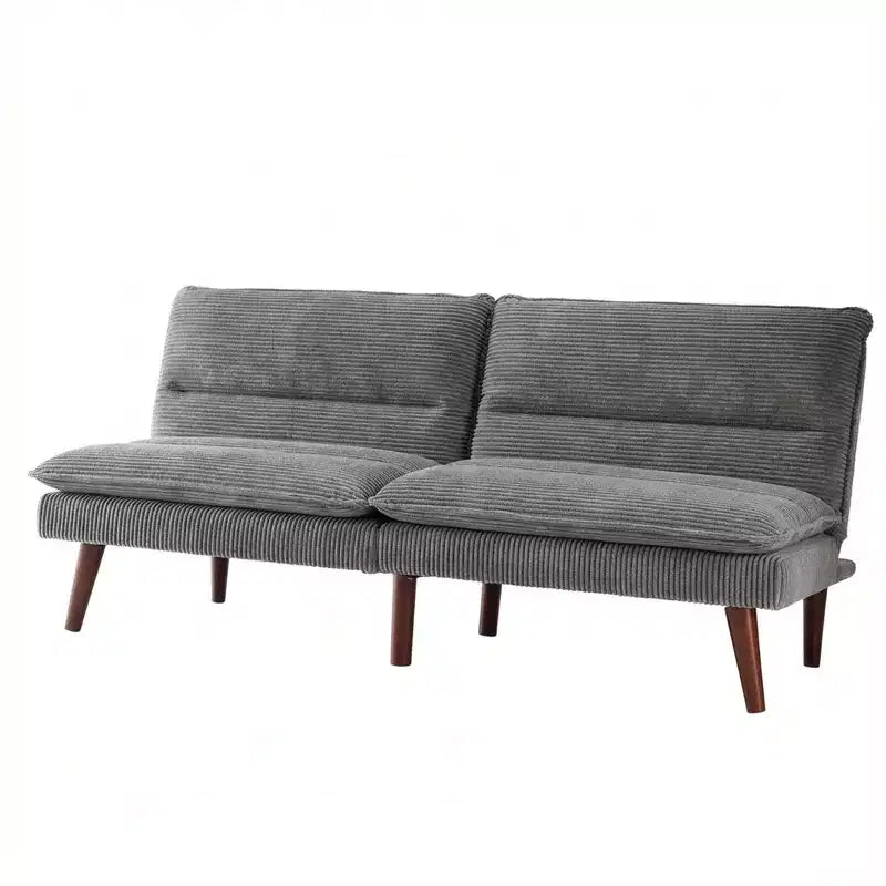 JIONJOY 67 Divano Letto Futon Convertibile in Velluto a Coste, Divano Reclinabile 3-in-1 per Piccoli Spazi, Divano Letto Compatto per Appartamento, Camera degli Ospiti