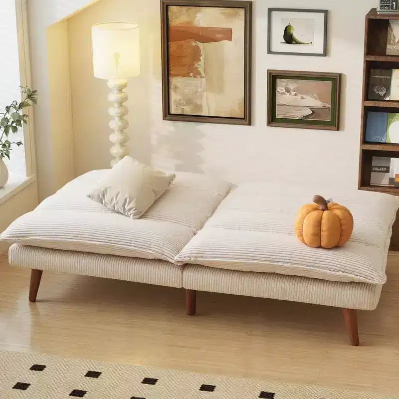 JIONJOY 67 Divano Letto Futon Convertibile in Velluto a Coste, Divano Reclinabile 3-in-1 per Piccoli Spazi, Divano Letto Compatto per Appartamento, Camera degli Ospiti