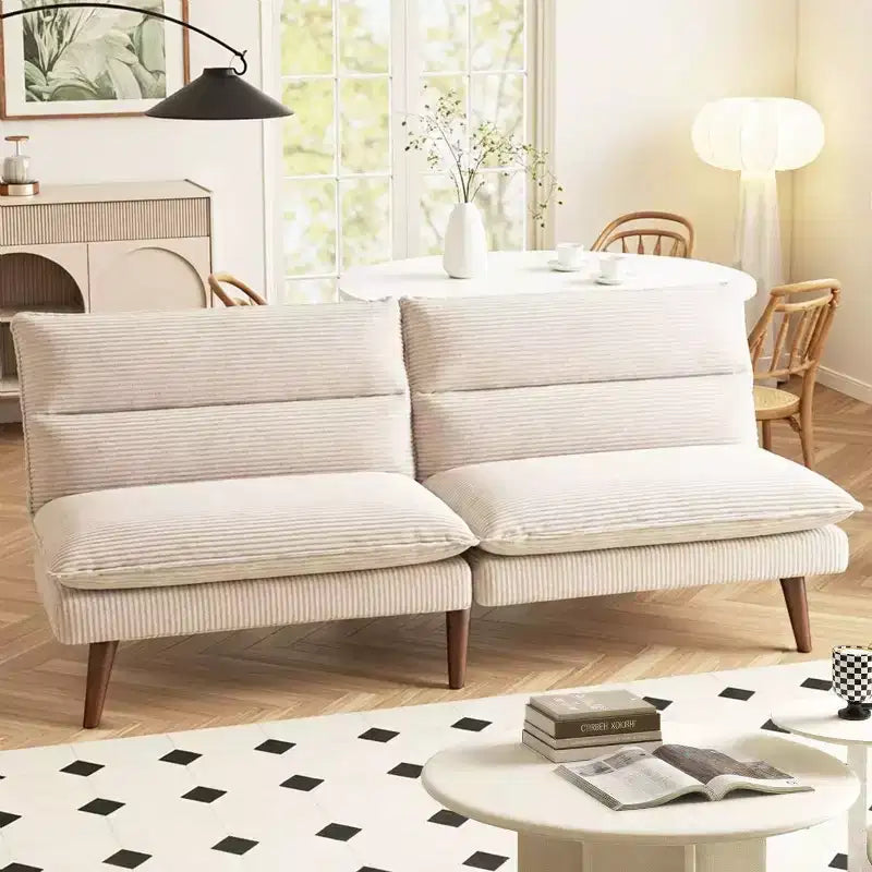 JIONJOY 67 Divano Letto Futon Convertibile in Velluto a Coste, Divano Reclinabile 3-in-1 per Piccoli Spazi, Divano Letto Compatto per Appartamento, Camera degli Ospiti